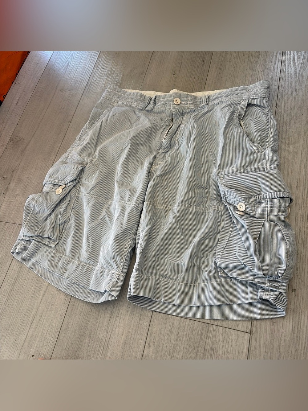 Vintage Ralph Lauren Light Blue Striped Cargo Shorts
